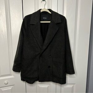 Monki Women’s‎ Heathered Gray Button Down Blazer Size Medium M Career Oversized